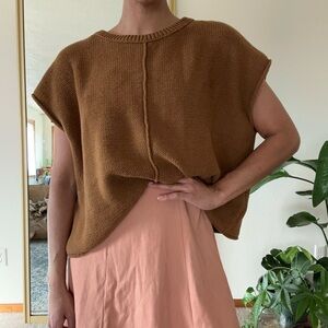 Tan short sleeved sweater